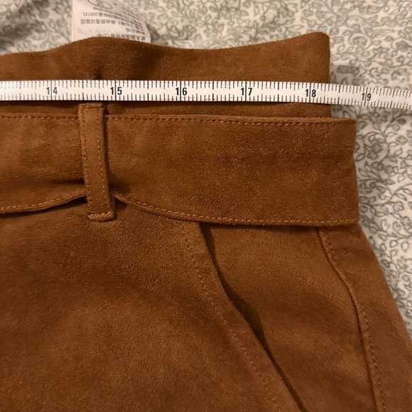 Abercrombie & Fitch Brown Faux Suede Belted Mini Skirt Size XL GUC - Picture 6 of 7